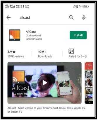 Download AllCast App